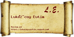 Lukácsy Eutim névjegykártya
